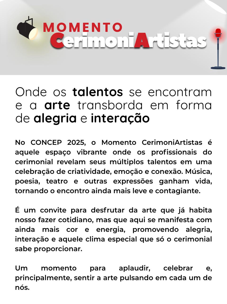 Momento Cerimoniartistas descritivo